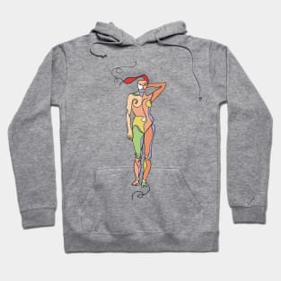 Breeze.Artistic nude Drawing, Woman Hoodie